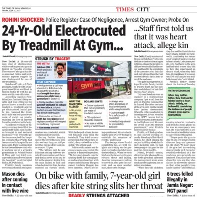 24 yrs old Electrocuted by Treadmill at Gym