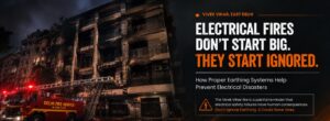 Electrical fire damage in a residential building in Delhi